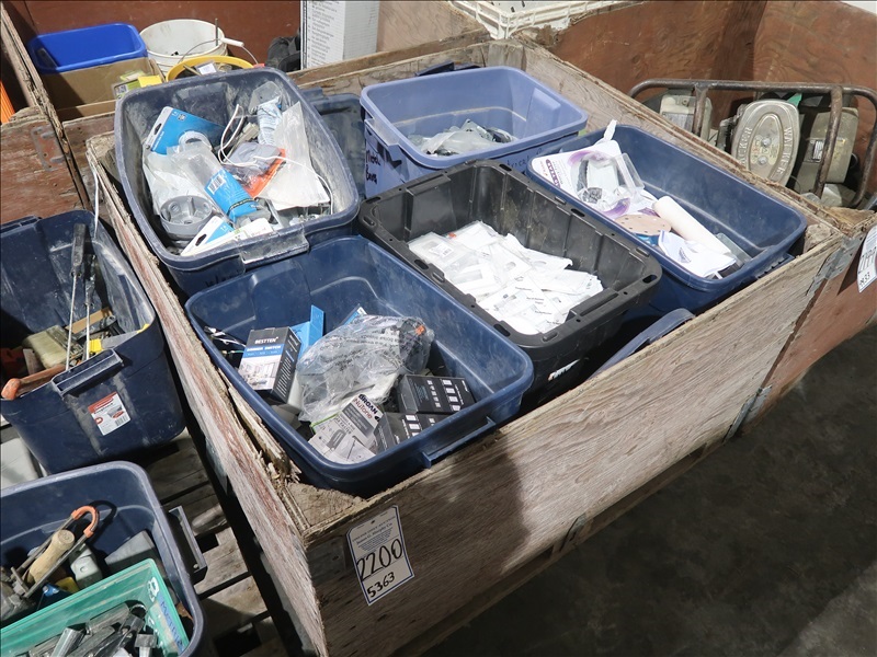 LOT, ASSORTED CONTRACTORS SUPPLIES SIN THIS BIN (BIN NOT INCLUDED
