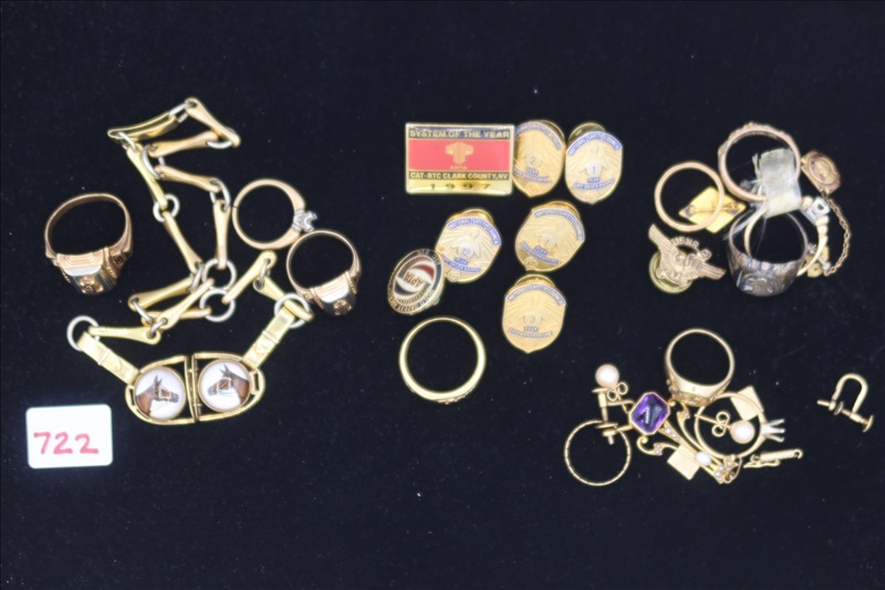 LOT, (11) ASSORTED RINGS & JEWELRY (TESTS POSITIVE FOR DIAMOND) CONTENTS OF SAFE DEPOSIT BOXES